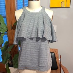 Juicy Couture heathered sweatshirt sleeveless top with neck flounce. Medium